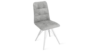 Обеденный стул Аспен К3 (Белый матовый/Микровелюр Wellmart Silver) в Мурманске