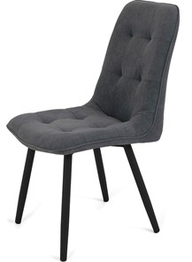 Обеденный стул Бакарди, ноги черные круглые R32/велюр T177 Графит в Мурманске - предосмотр