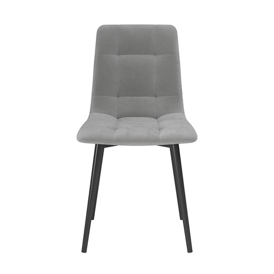 Обеденный стул Белла, велюр тенерифе грей/Цвет металл черный в Мурманске - изображение 1