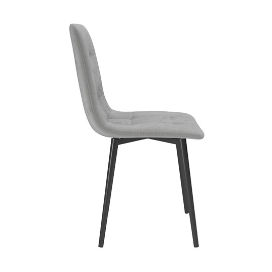 Обеденный стул Белла, велюр тенерифе грей/Цвет металл черный в Мурманске - изображение 2