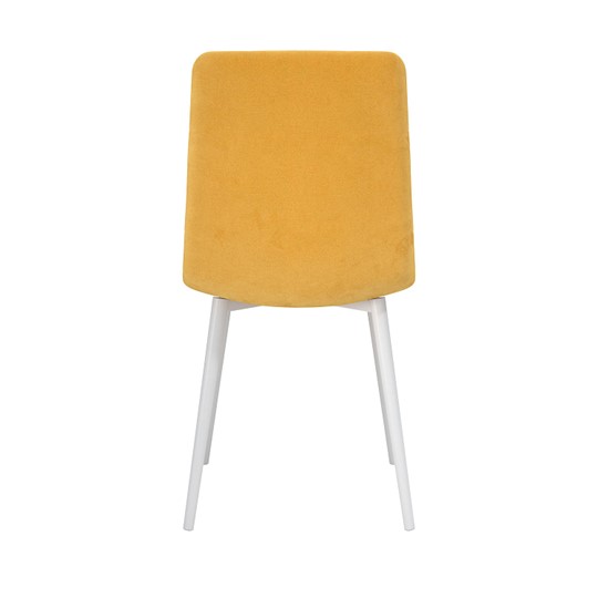Обеденный стул Белла, велюр тенерифе куркума/Цвет металл белый в Мурманске - изображение 3