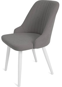 Обеденный стул Даниэлла, ноги белые круглые XXL (R38)/велюр T180 Светло-серый в Мурманске