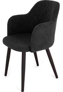 Кухонный стул Кубика Эспрессо-1, ноги черные круглые XXL (R38)/велюр T190 Горький шоколад в Мурманске