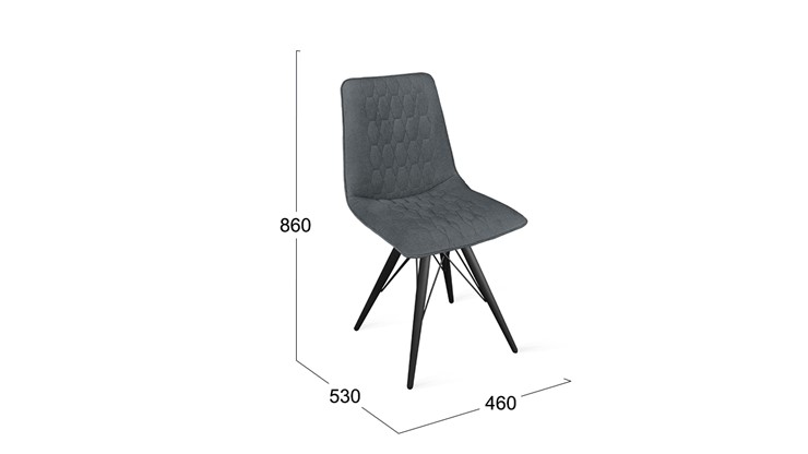 Кухонный стул Хьюго К3 (Черный муар/Микровелюр Jercy Graphite) в Мурманске - изображение 5