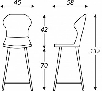 Обеденный стул Марио барный(Изумрудный Т189/ноги черные) в Мурманске - предосмотр 2