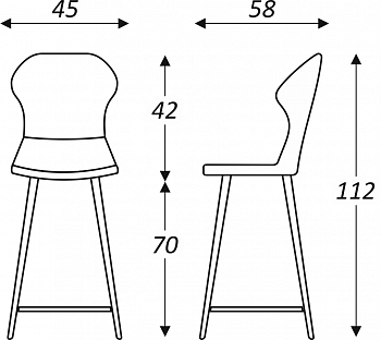 Обеденный стул Марио барный(Аквамарин Т179/ноги черные) в Мурманске - изображение 5