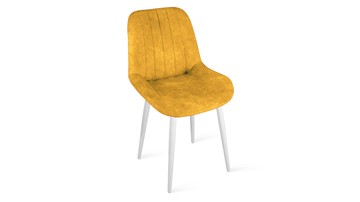 Обеденный стул Марвел Исп. 2 К1С (Белый матовый/Микровелюр Wellmart Yellow) в Мурманске