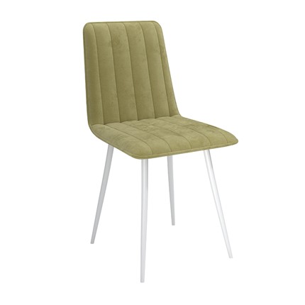 Обеденный стул Тахо, велюр тенерифе нефрит/Цвет металл белый в Мурманске - изображение