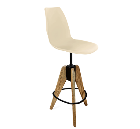 Барный стул SHT-ST29/S92 (бежевый ral1013/брашированный коричневый/черный муар) в Мурманске - изображение