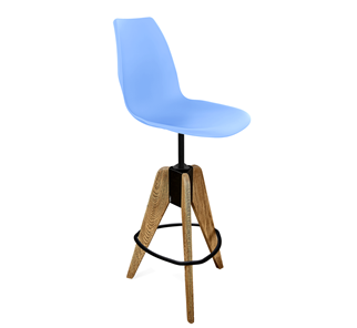 Барный стул SHT-ST29/S92 (голубой pan 278/брашированный коричневый/черный муар) в Мурманске