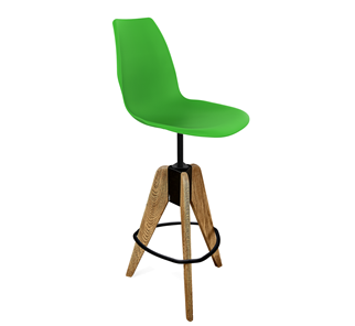 Барный стул SHT-ST29/S92 (зеленый ral 6018/брашированный коричневый/черный муар) в Мурманске