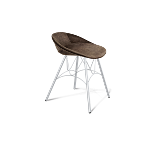 Обеденный стул SHT-ST19-SF1 / SHT-S100 (кофейный трюфель/хром лак) в Мурманске