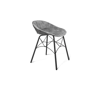 Обеденный стул SHT-ST19-SF1 / SHT-S107 (дымный/черный муар) в Мурманске