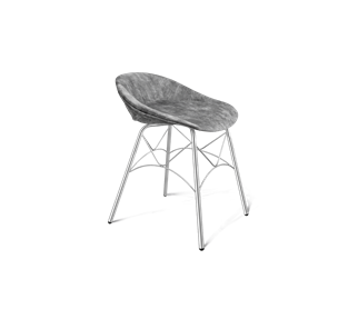 Обеденный стул SHT-ST19-SF1 / SHT-S107 (дымный/хром лак) в Мурманске