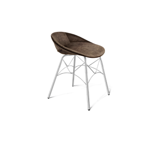 Обеденный стул SHT-ST19-SF1 / SHT-S107 (кофейный трюфель/хром лак) в Мурманске - предосмотр