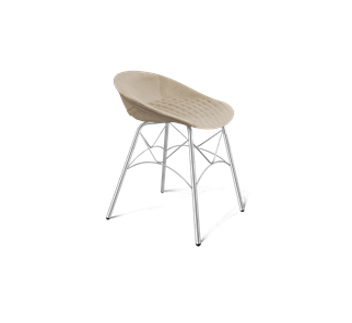 Обеденный стул SHT-ST19-SF1 / SHT-S107 (ванильный крем/хром лак) в Мурманске - предосмотр