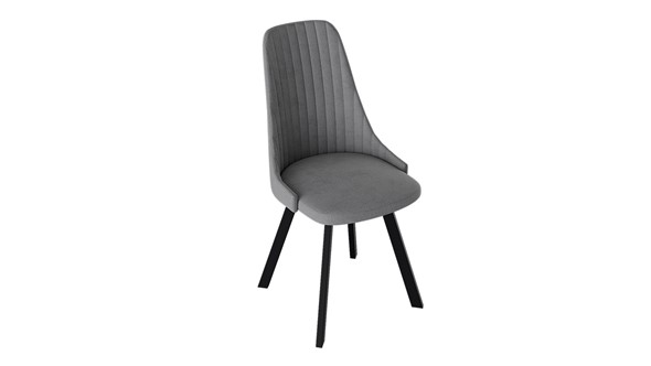 Обеденный стул Франк (паук) исп2 (Черный матовый/Микровелюр Серый) в Мурманске - изображение