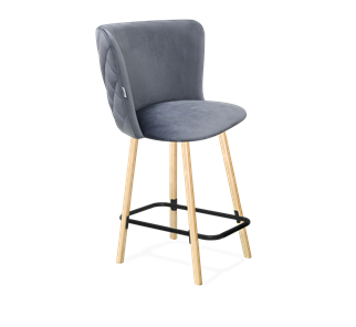 Полубарный стул SHT-ST36-3 / SHT-S94-1 (нейтральный серый/прозрачный лак/черный муар) в Мурманске