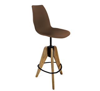 Барный стул SHT-ST29/S92 (коричневый ral 8014/брашированный коричневый/черный муар) в Мурманске