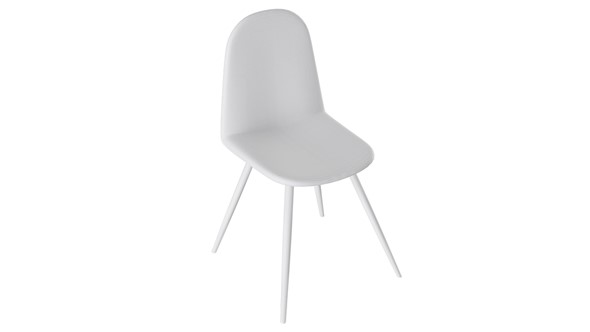 Обеденный стул Марли (конус Т3), Белый муар/Кожзам Белый в Мурманске - изображение