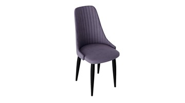 Обеденный стул Франк (конус) исп2 (Черный матовый/Микровелюр Фиолетовый) в Мурманске