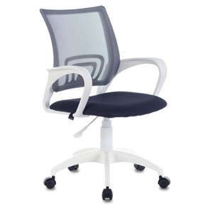 Кресло офисное Brabix Fly MG-396W (с подлокотниками, пластик белый, сетка, темно-серое) 532400 в Мурманске