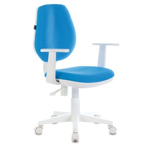 Кресло офисное Brabix Fancy MG-201W (с подлокотниками, пластик белый, голубое) 532411 в Мурманске - предосмотр
