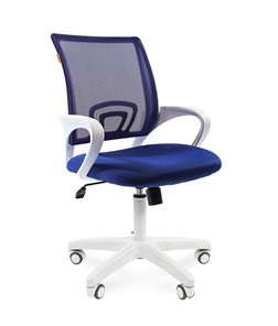 Кресло офисное CHAIRMAN 696 white, ткань, цвет синий в Мурманске