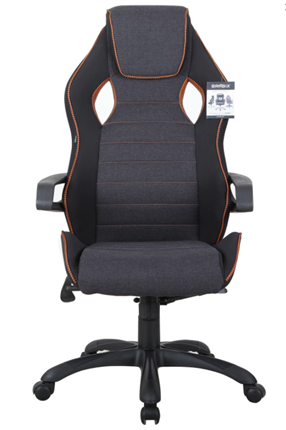 Кресло офисное Brabix Techno Pro GM-003 (ткань, черное/серое, вставки оранжевые) в Мурманске - изображение