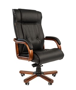 Офисное кресло CHAIRMAN 653 кожа черная в Мурманске