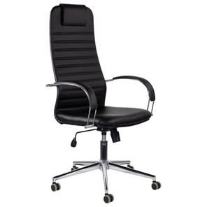 Кресло офисное Brabix Premium Pilot EX-610 CH (хром, кожзам, черное) 532418 в Мурманске