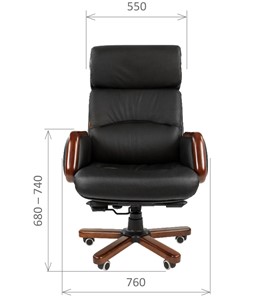 Офисное кресло CHAIRMAN 417 кожа черная в Мурманске - предосмотр 1