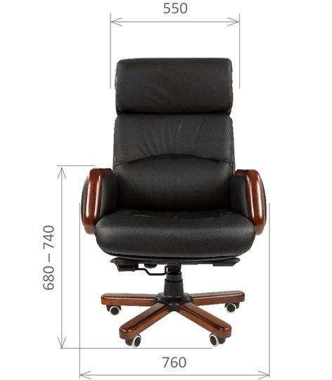 Офисное кресло CHAIRMAN 417 кожа черная в Мурманске - изображение 1