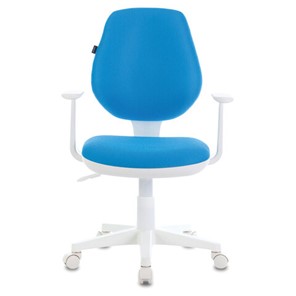 Кресло офисное Brabix Fancy MG-201W (с подлокотниками, пластик белый, голубое) 532411 в Мурманске - предосмотр 1