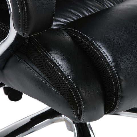 Офисное кресло Brabix Premium Status HD-003 (рециклированная кожа, хром, черное) 531821 в Мурманске - изображение 9