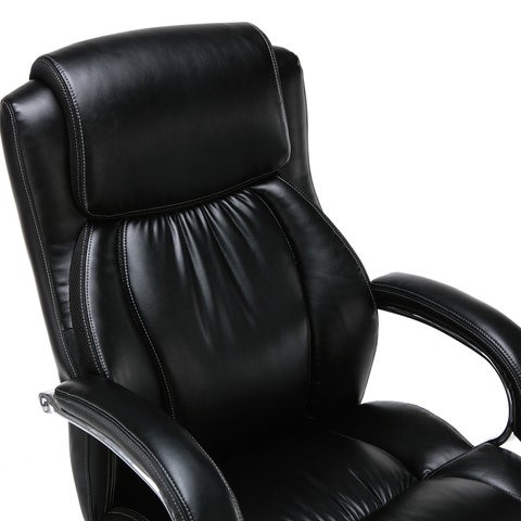 Офисное кресло Brabix Premium Status HD-003 (рециклированная кожа, хром, черное) 531821 в Мурманске - изображение 4