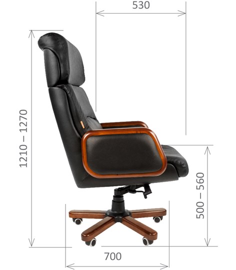 Офисное кресло CHAIRMAN 417 кожа черная в Мурманске - изображение 2