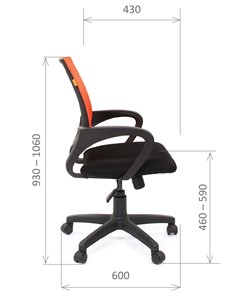 Офисное кресло CHAIRMAN 696 black Сетчатый акрил DW66 оранжевый в Мурманске - предосмотр 2