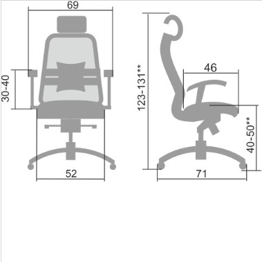 Офисное кресло Samurai S-3.04, серый в Мурманске - изображение 4