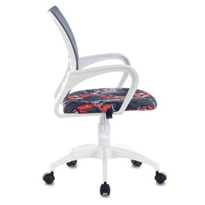Компьютерное кресло Brabix Fly MG-396W (с подлокотниками, пластик белый, сетка, серое с рисунком "Graffity") 532404 в Мурманске - предосмотр 1
