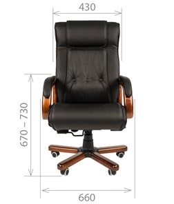 Офисное кресло CHAIRMAN 653 кожа черная в Мурманске - предосмотр 1