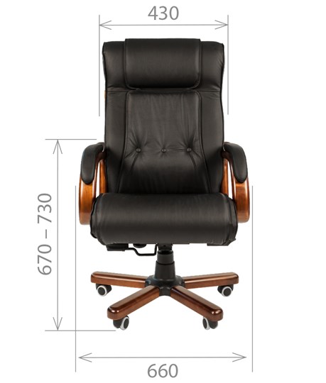 Офисное кресло CHAIRMAN 653 кожа черная в Мурманске - изображение 1