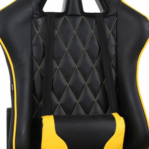 Офисное кресло Brabix GT Master GM-110 (две подушки, экокожа, черное/желтое) 531927 в Мурманске - изображение 6