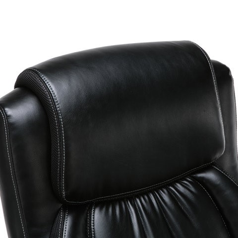 Офисное кресло Brabix Premium Status HD-003 (рециклированная кожа, хром, черное) 531821 в Мурманске - изображение 5