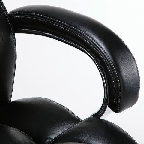Офисное кресло Brabix Premium Status HD-003 (рециклированная кожа, хром, черное) 531821 в Мурманске - изображение 8