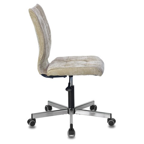 Кресло офисное Brabix Stream MG-314 (без подлокотников, пятилучие серебристое, ткань, песочное) 532396 в Мурманске - изображение 1