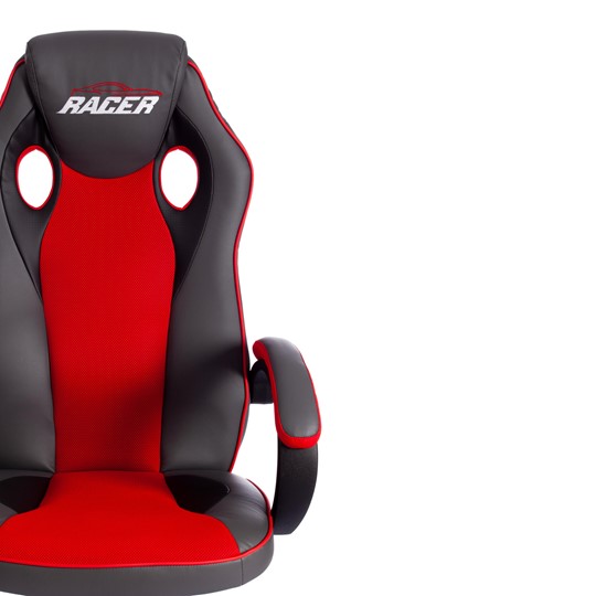 Кресло RACER GT new кож/зам/ткань, металлик/красный, арт.13249 в Мурманске - изображение 6