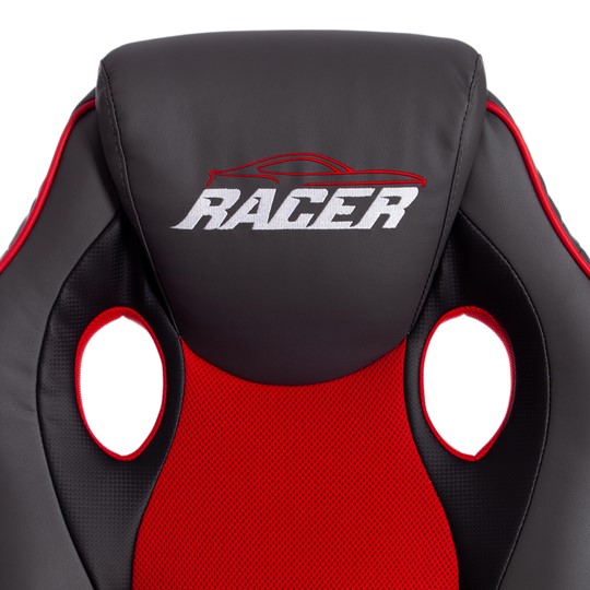 Кресло RACER GT new кож/зам/ткань, металлик/красный, арт.13249 в Мурманске - изображение 8