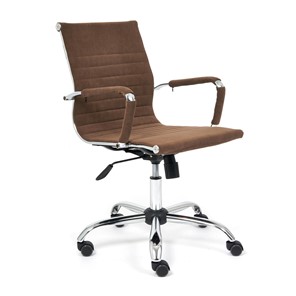 Кресло компьютерное URBAN-LOW флок, коричневый, арт.14446 в Мурманске