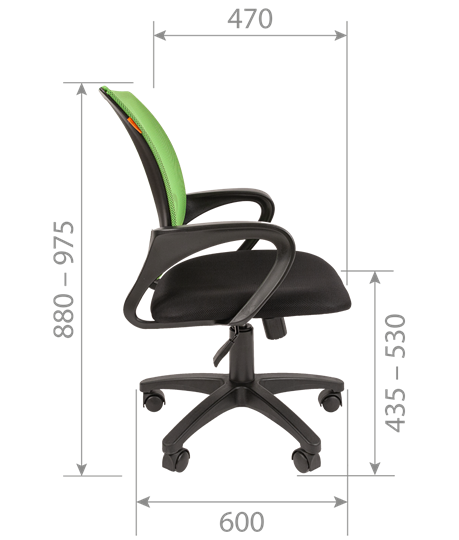 Кресло офисное CHAIRMAN 696 black Сетчатый акрил DW62 черный в Мурманске - изображение 4